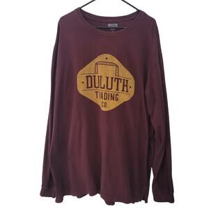 Duluth Trading Co Size XL Men’s Longtail Tee Maroon Gold Logo‎